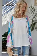 Tie-dye Long-sleeved Panel Top