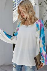 Tie-dye Long-sleeved Panel Top
