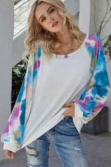 Tie-dye Long-sleeved Panel Top