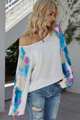 Tie-dye Long-sleeved Panel Top