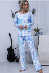 Tie-dye Round Neck Pajamas