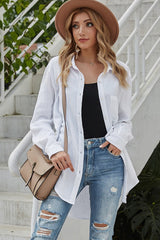 Lapel Single-Breasted Solid Color Shirt