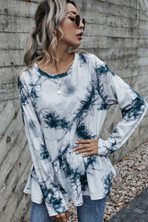 Lotus Leaf Hem Round Neck T-Shirt