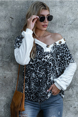 Leopard Print Stitching T-Shirt