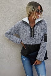 Patchwork Zip Pocket Pullover