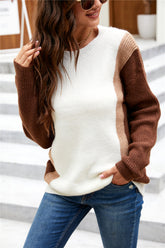 Contrast Patchwork Pullover