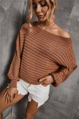 Orange Striped Knit Pullover