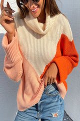 Contrast Lapel Pullover