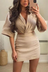 Chic Back Zip Cut Out Short Dress