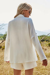 Long Sleeve Shirt And Short Suit