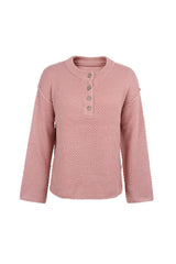 Round Neck Slit Pullover