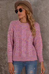 Color Matching Long Sleeve Loose Sweater