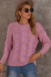 Color Matching Long Sleeve Loose Sweater