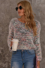Colorful Knitted Short Sweater