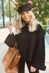 Loose Pure Color High Neck Sweater