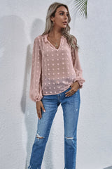 Loose V-neck Embroidered Shirt