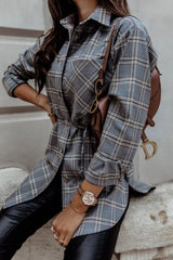 Plaid Mid-Length Long-Sleeved Shirt