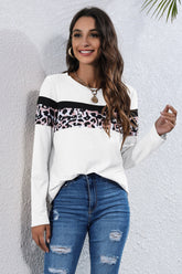 Round Neck Printed Long-Sleeved T-Shirt
