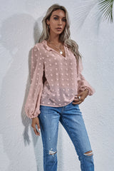 Loose V-neck Embroidered Shirt