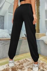High-waisted Print Straight Sports Trousers