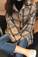 Heavy Pocket Tweed Plaid Shirt