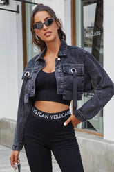 Pocket Denim Cropped Jacket
