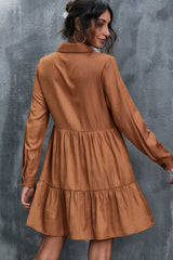 Double Pocket Buttoned Shirt Dress