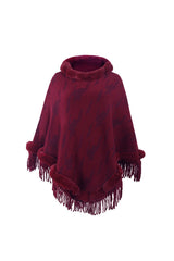 Furry Collar Tassel Cloak Shawl