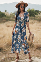 Half Sleeve Slim Print Dress