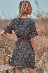 Loose V-neck Floral Dress