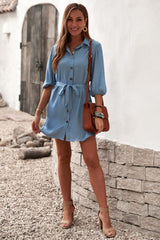 Single-Breasted Tie Dress