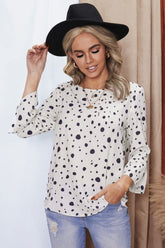 Polka Dot Print Chiffon Shirt