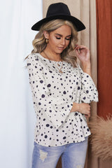 Polka Dot Print Chiffon Shirt