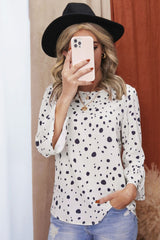 Polka Dot Print Chiffon Shirt