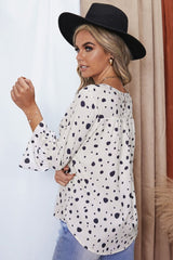 Polka Dot Print Chiffon Shirt