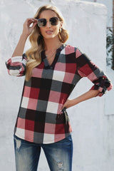 Plaid Loose Long Sleeve Pullover