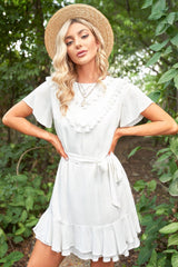 Ruffled Tie Tassel Dress