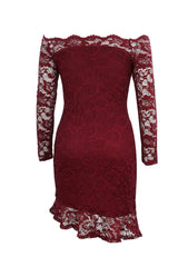 One-shoulder Ruffled Slim Lace Hip Dress