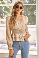 Puff Sleeve Ruffle Shirt