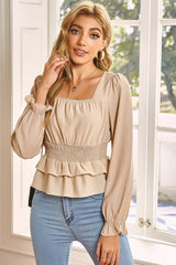 Puff Sleeve Ruffle Shirt