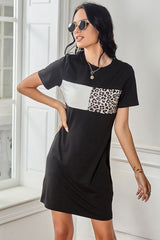 Leopard Print Patchwork Dress