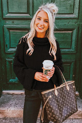 Loose Pure Color High Neck Sweater