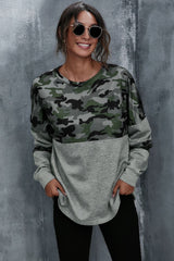 Camouflage Patchwork Loose Shirt