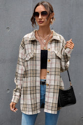 Plaid Cotton Lapel Shirt