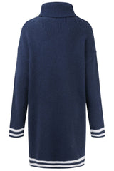 High Neck Long Sleeve Knitted Dress