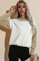 Contrast Loose Long Sleeve Pullover