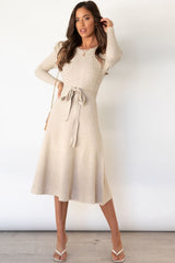 Bubble Long-Sleeved Mid-Length Knitted Dress