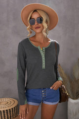 Contrast Slim Bottoming Shirt