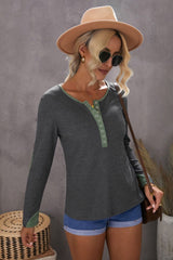 Contrast Slim Bottoming Shirt