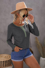 Contrast Slim Bottoming Shirt